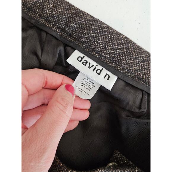 David N Women's Brown Wool Blend Straight Leg Classic Trousers Size 14 - Picture 5 of 6